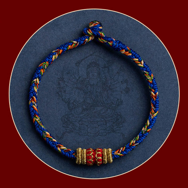 Buddha Stones Tybet Ręcznie Robione Chińskie Zodiak Natal Budda Szczęście Siła Bransoletka z Plecionego Sznurka