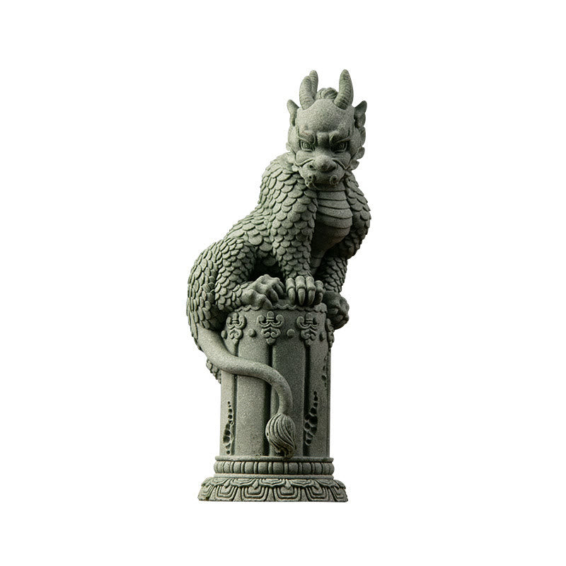 Buddha Stones Feng Shui Stojący Siedzący Smok Sukces Szczęście Dekoracja Domu