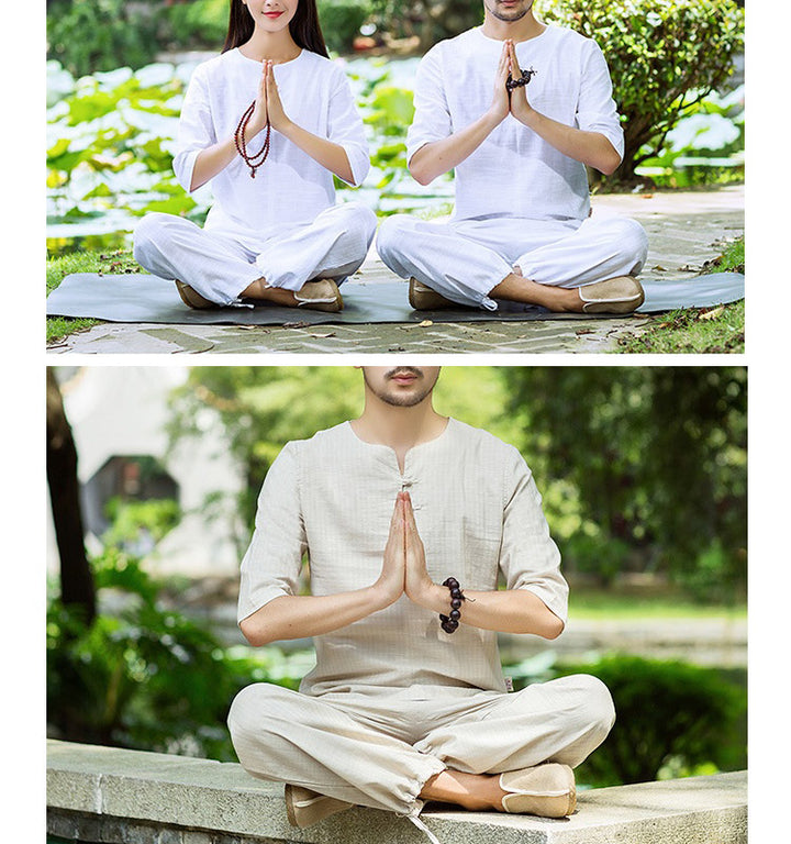 Buddha Stones Medytacja Modlitwa Duchowa Praktyka Zen Jednolity Ubiór Męski Zestaw