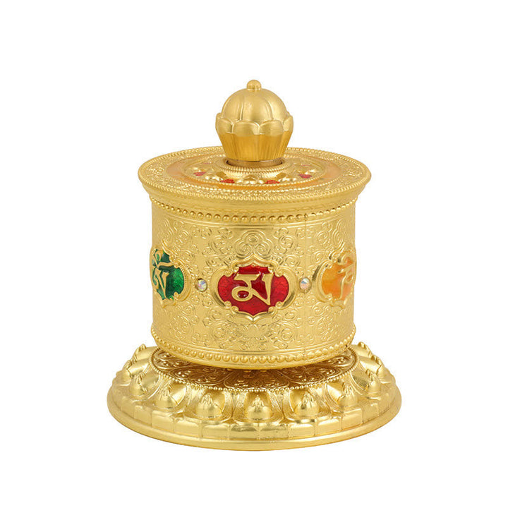 Buddha Stones Tybetańskie Błogosławieństwo Koło Modlitewne Dekoracja Samochodowa - Złoto - image 12