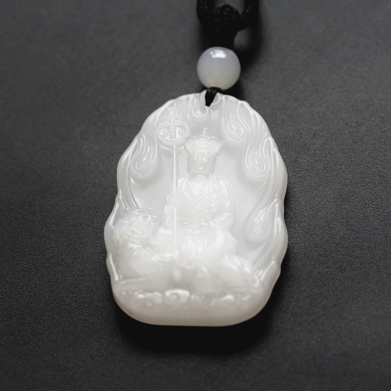 Buddha Stones Ksitigarbha Budda Liuli Kryształowy Amulet Spokoju Naszyjnik Wisiorek
