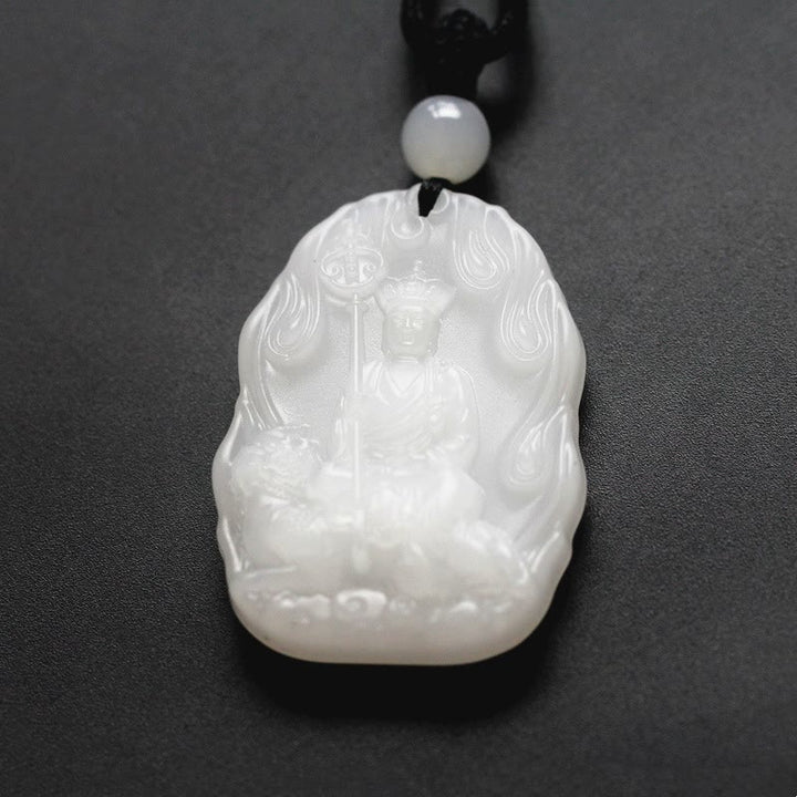 Buddha Stones Ksitigarbha Budda Liuli Kryształowy Amulet Spokoju Naszyjnik Wisiorek