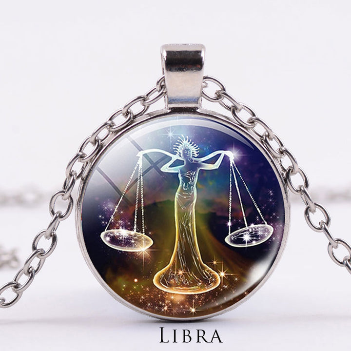 12 konstelacji zodiaku Księżyc Gwiaździste niebo Ochrona Błogosławieństwo Naszyjnik Wisiorek