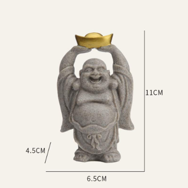 Buddha Stones Śmiejący się Budda Żywica Statua Błogosławieństwo Dekoracja Domu - image 5