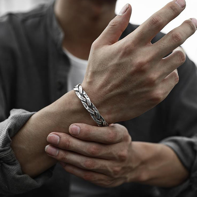 Buddha Stones Koi Ryba Skręcony Projekt Szczęście Bogactwo Mankiet Bransoletka Bangle