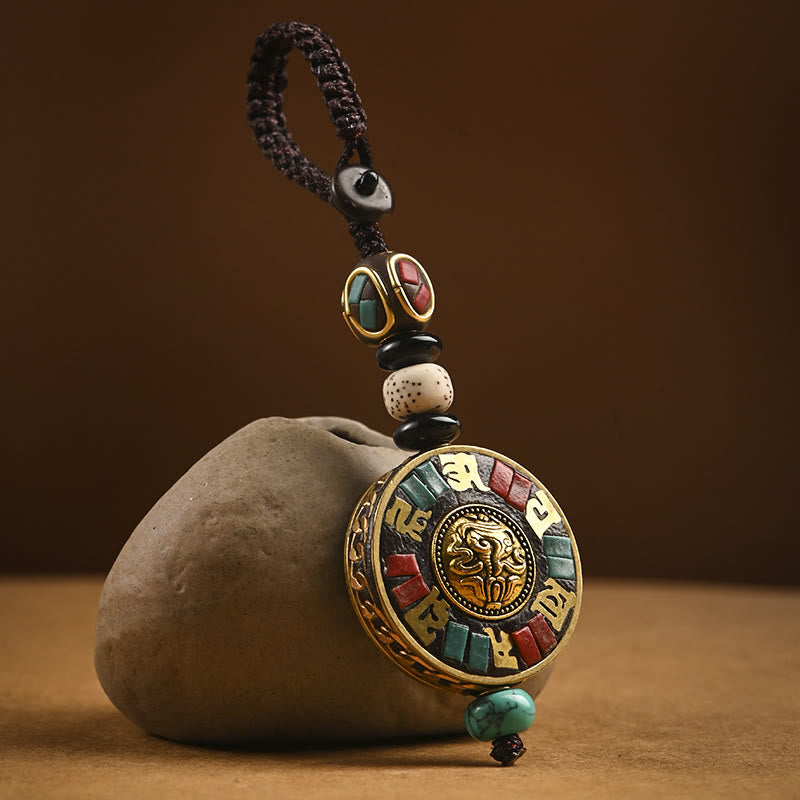 Buddha Stones Tybetański Om Mani Padme Hum Bodhi Seed Breloczek Pokoju