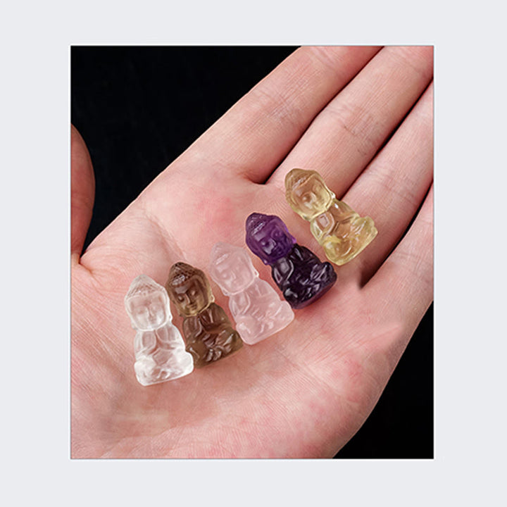 Buddha Stones Różne Kryształy Ametyst Różowy Kryształ Biały Kryształ Cytryn Budda Rzeźbiony Duchowy Naszyjnik Uzdrawiający Wisiorek Dekoracja - image 18
