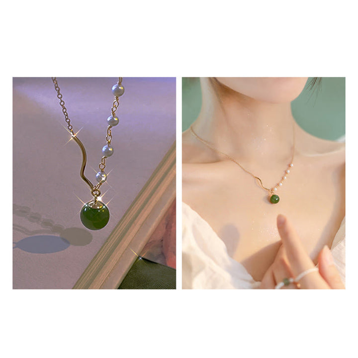 Kamienie Buddy Naturalny naszyjnik z perełkami z jadeitu Hetian Luck Bead
