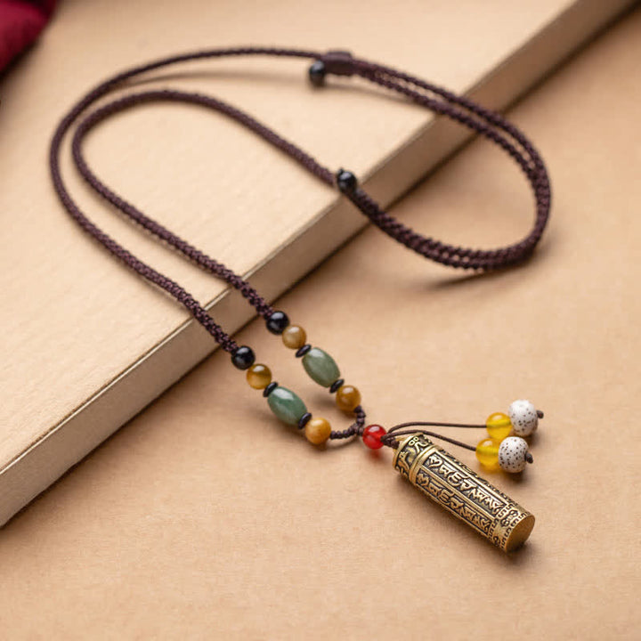 Buddhastoneshop Tybet Om Mani Padme Hum Agat Surangama Sutra Ochrona Naszyjnik Wisiorek - image 13