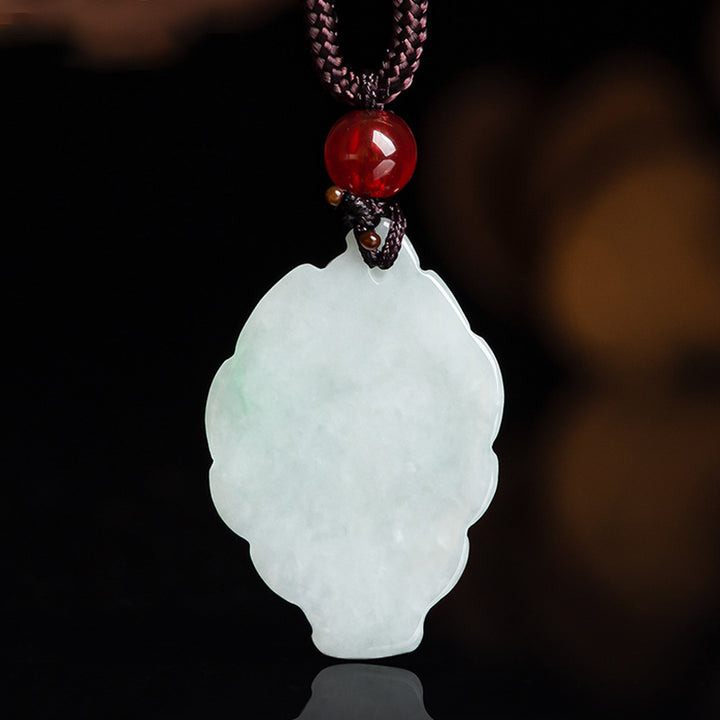Buddha Stones Naturalny Jade Dziewięcioogonowy Lis Szczęście Dobrobyt Naszyjnik Wisiorek