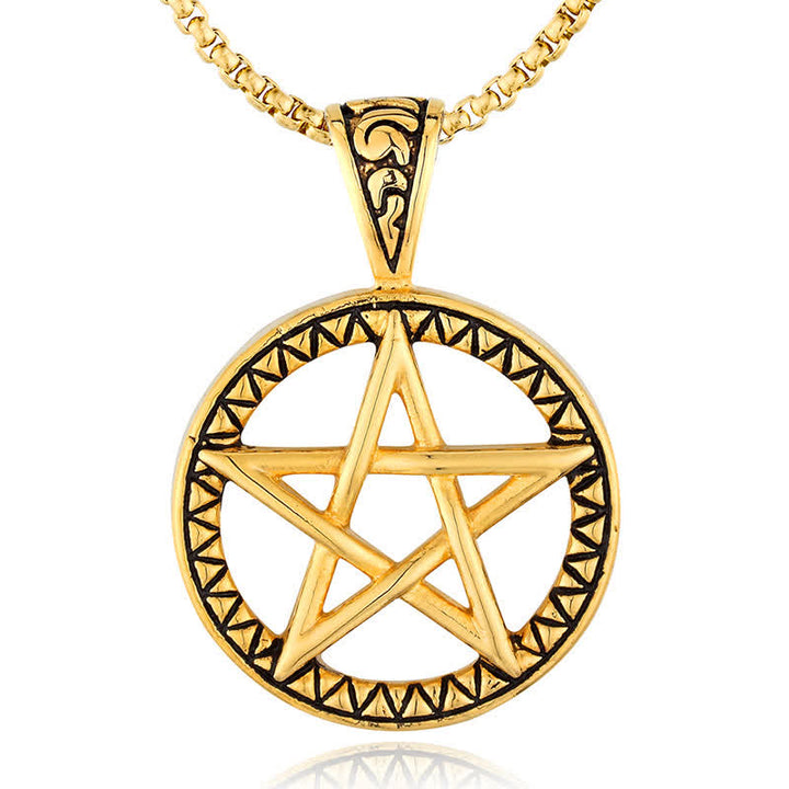 Naszyjnik Pentagram Titanium Steel Balance Wisiorek