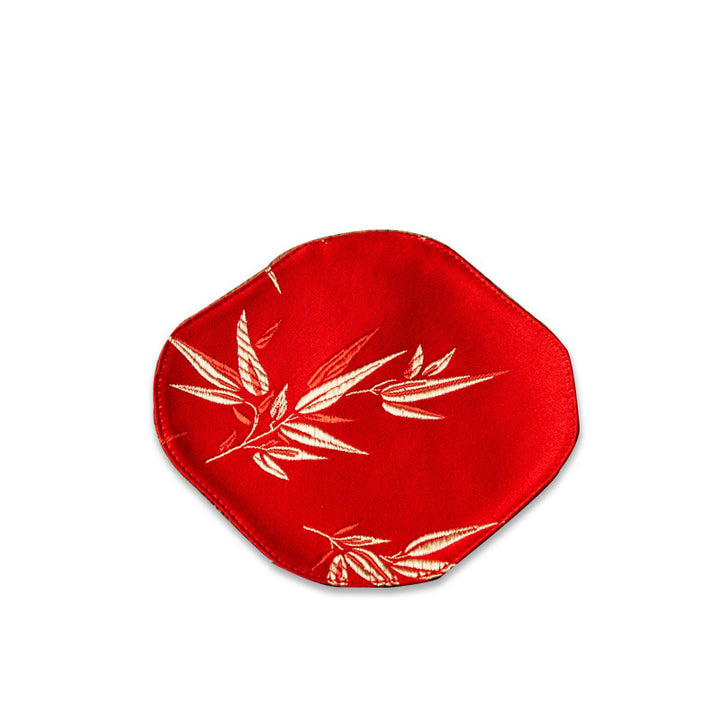 Podkładka pod Buddha Stones Vintage Sea Wave Bamboo Plum Blossom, podkładka pod kubek z haftem Kung Fu Tea Mat