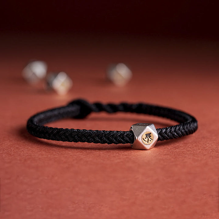 Buddha Stones 925 Srebro próby 925 Ręcznie robione Chińskie Zodiak Natal Budda Szczęście Ochrona Bransoletka ze Sznurka - Czarny (obwód nadgarstka 14-17 cm) - Pies/Świnia-Amitabha Budda - image 7