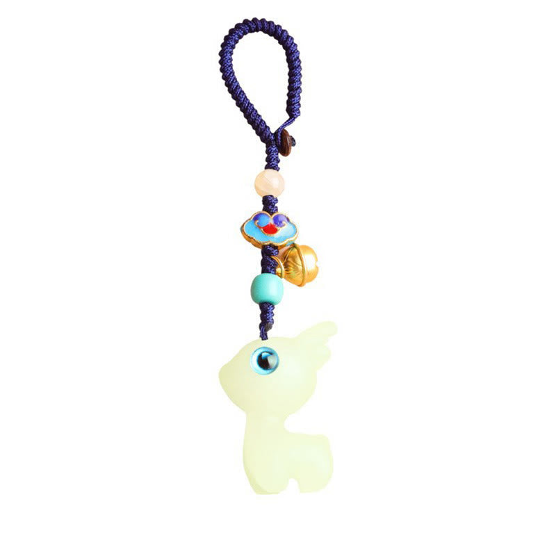 Buddha Stones Mini Słodkie Jelenie Glowstone Luminous Lucky Deer Energy Brelok Telefon Samochód Wisząca Dekoracja