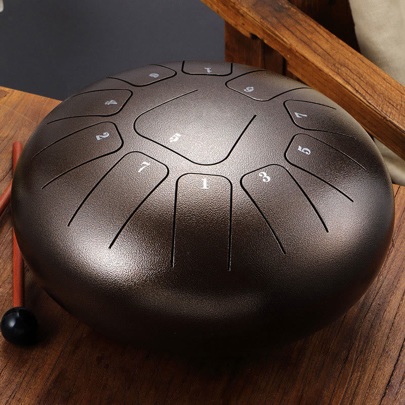 Buddha Stones stalowy językowy Dźwięk uzdrawiający uważność medytacja joga zestaw perkusyjny 11 nut 8 cali - RosyBrown - image 18