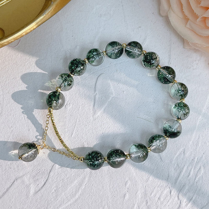 Bransoletka z zawieszkami Buddha Stones Green Phantom Crystal Confidence Charm