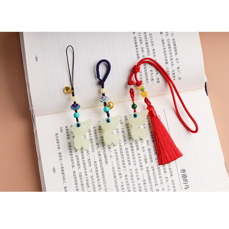 Buddha Stones Mini Słodkie Jelenie Glowstone Luminous Lucky Deer Energy Brelok Telefon Samochód Wisząca Dekoracja