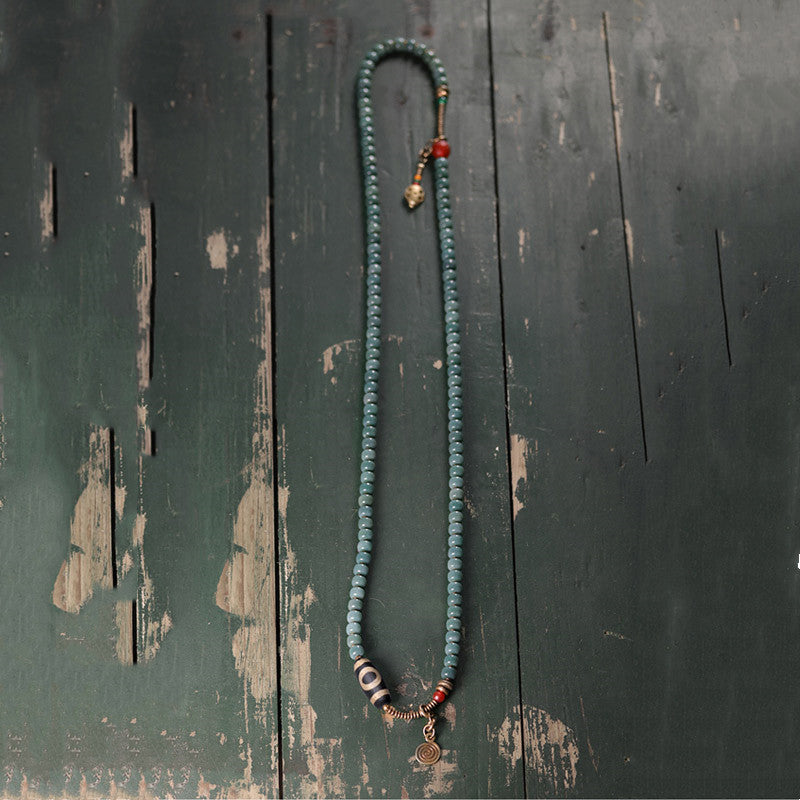 Buddha Stones 108 Mala Koraliki Bodhi Nasiona Dzi Koraliki Bransoletka Mądrości