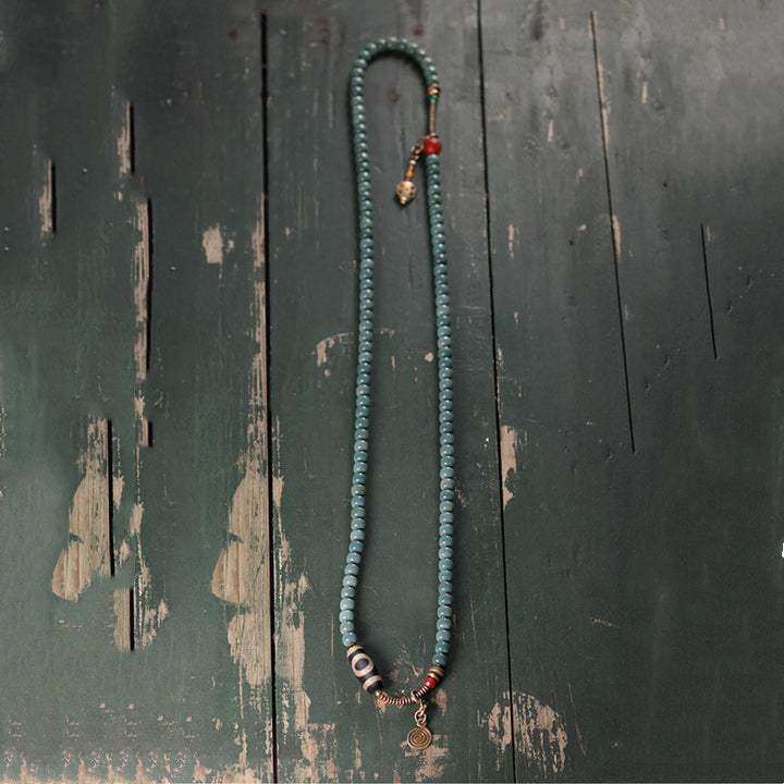 Buddha Stones 108 Mala Koraliki Bodhi Nasiona Dzi Koraliki Bransoletka Mądrości