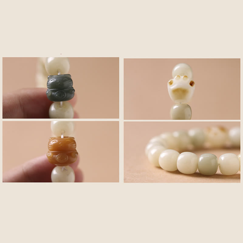 Buddha Stones Szczęścia Kot Bodhi Nasiona Kocia Łapa Bransoletka Pokoju - image 11