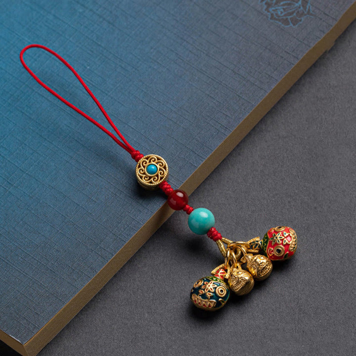 Buddha Stones Złoto Połykanie Bestii Rodzina Szczęście Samochód Brelok Telefon Wiszący Dekoracja