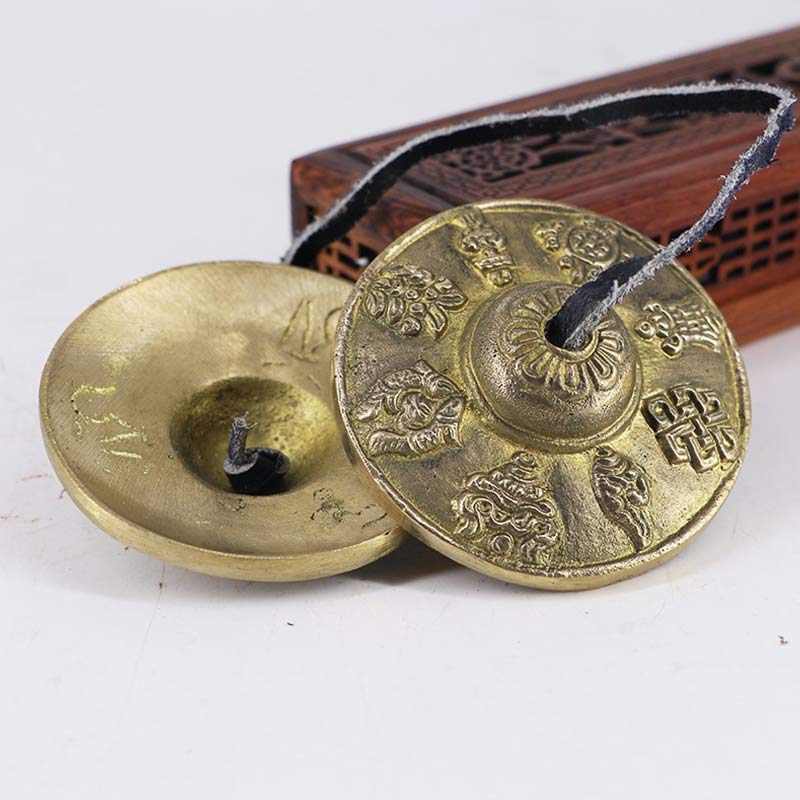 Buddha Stones Tybetański Dzwon Tingsha Sześć Prawdziwych Słów Smok Miedziana Równowaga Dekoracja Z Torbą - image 12