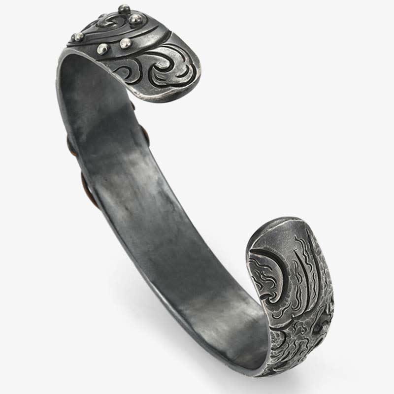 Buddha Stones 999 Srebro Sterling 990 Złoto Ryba Koi Szczęście Bogactwo Sukces Bransoletka Bangle