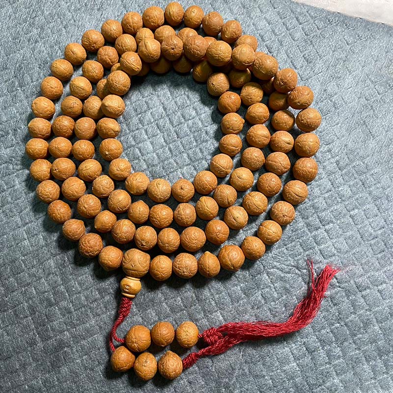 Buddha Stones 108 Mala Koraliki Nepal Bodhi Nasiona Szczęścia Bogactwo Bransoletka z frędzlami - 13 mm - image 0