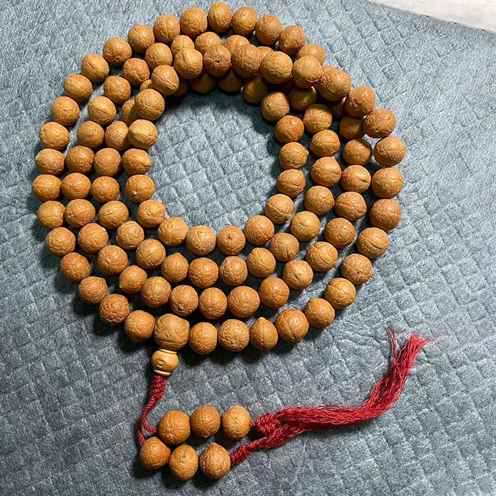 Buddha Stones 108 Mala Koraliki Nepal Bodhi Nasiona Szczęścia Bogactwo Bransoletka z frędzlami - 13 mm - image 0