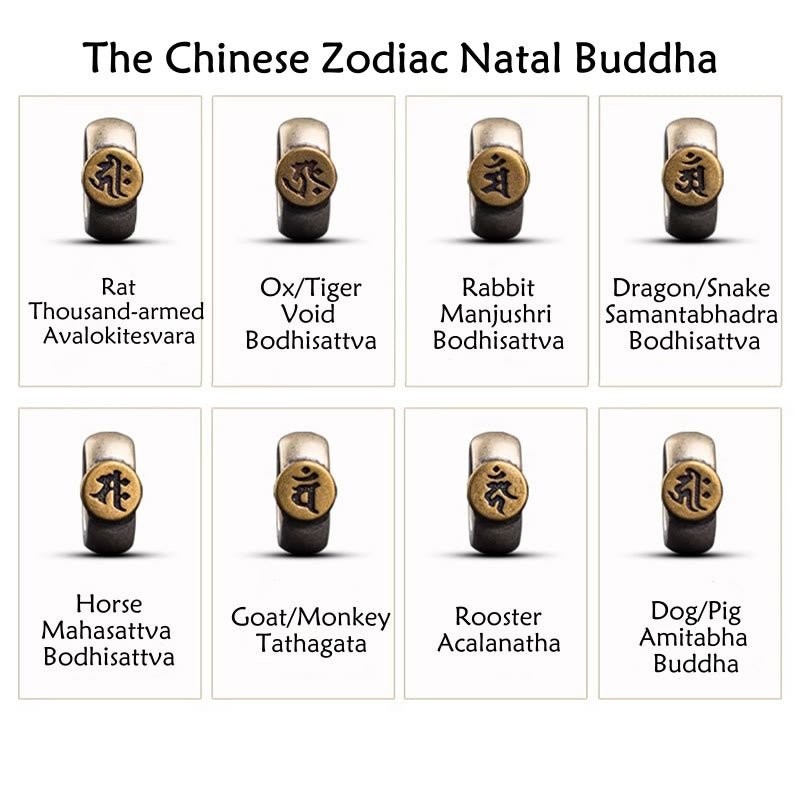 Buddha Stones Ręcznie robione Tybetańskie 925 Srebro Chiński Zodiak Natal Budda Zakiram Bogini Ochrony Bogactwa Wielokolorowa Bransoletka Pleciona Lina