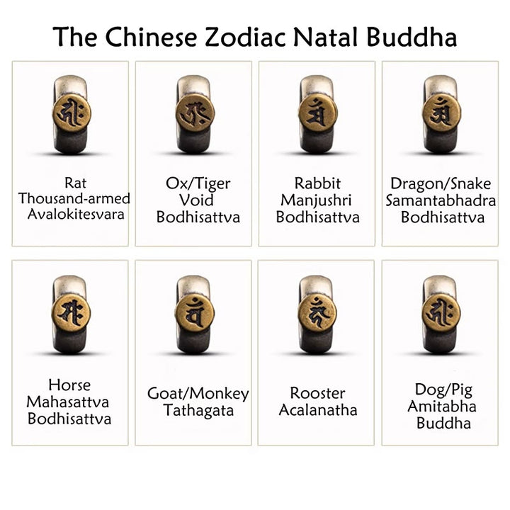 Buddha Stones Ręcznie robione Tybetańskie 925 Srebro Chiński Zodiak Natal Budda Zakiram Bogini Ochrony Bogactwa Wielokolorowa Bransoletka Pleciona Lina