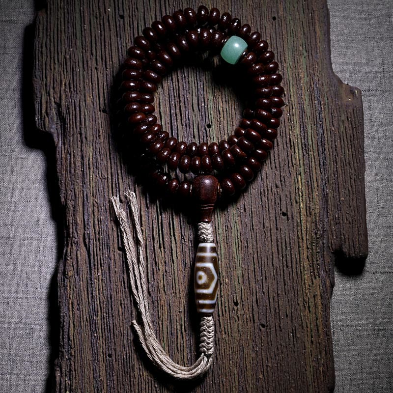 Buddha Stones Naturalne Tybet 108 Mala Koraliki Fioletowe Nasiona Bodhi Trójoki Koralik Dzi Miedziana Bransoletka Harmonii Dorje