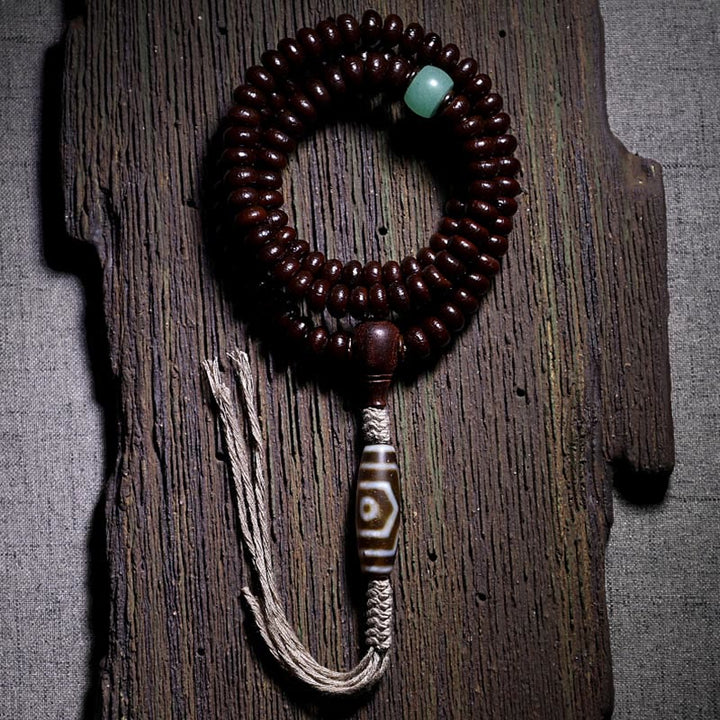Buddha Stones Naturalne Tybet 108 Mala Koraliki Fioletowe Nasiona Bodhi Trójoki Koralik Dzi Miedziana Bransoletka Harmonii Dorje