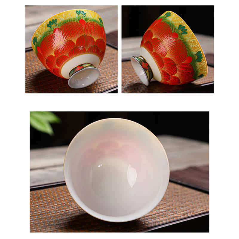 Buddha Stones Lotos Ceramiczny Filiżanka Do Herbaty Kwiat Filiżanki Do Herbaty 100 ml