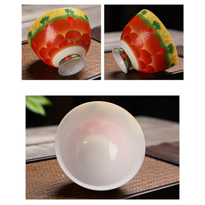 Buddha Stones Lotos Ceramiczny Filiżanka Do Herbaty Kwiat Filiżanki Do Herbaty 100 ml