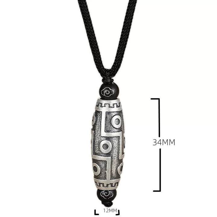 Buddha Stones Tybet Dziewięciooki Dzi Koralik Wzór Miedziany Pomyślny Chmury Bogactwo Naszyjnik Wisiorek