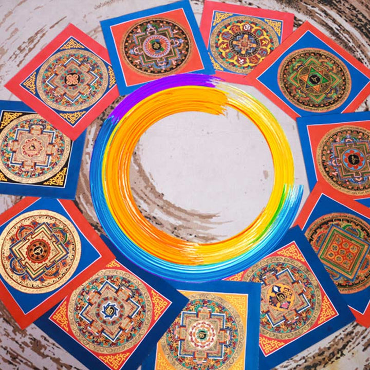 Tybetański ręcznie robiony obraz thangka Blessing Thangka Blind Box Losowy wzór kolorystyczny