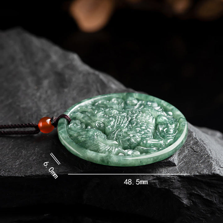 Naszyjnik z naturalnym jadeitem Kirin Abundance z Buddha Stones