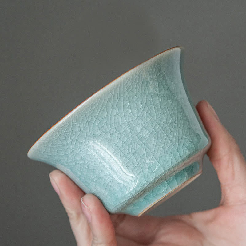 Buddha Stones Retro Zielony Lodowy Glazura Ceramiczny Gaiwan Sancai Filiżanka Kung Fu Filiżanka I Spodek Z Pokrywką
