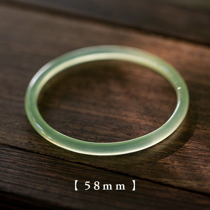 Buddha Stones Naturalny Zielony Chalcedon Siła Odwaga Bransoletka Mankiet Bangle