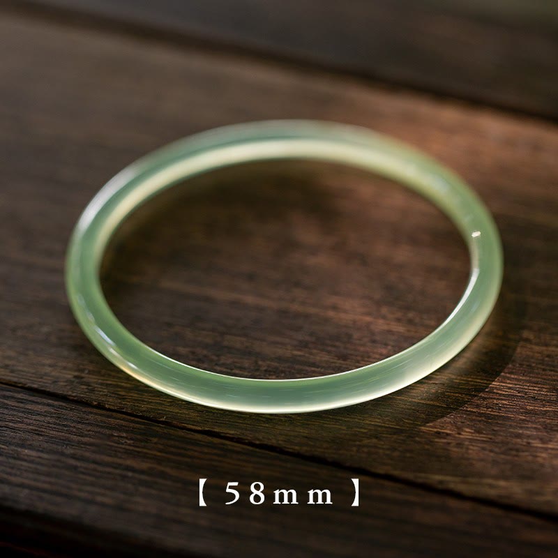 Buddha Stones Naturalny Zielony Chalcedon Siła Odwaga Bransoletka Mankiet Bangle - 58 mm - image 9