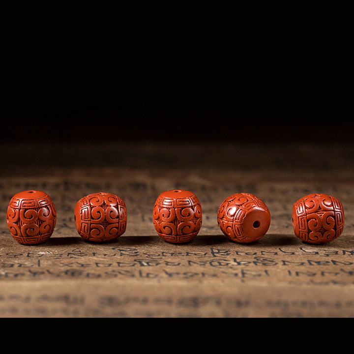 Bransoletka Buddha Stones Natural Cinnabar Ebony Calm Blessing