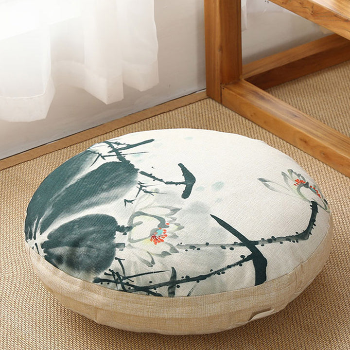 Buddha Stones Lotos Prosty Wzór Lniana Poduszka Medytacyjna Siedzenie Dekoracja Domu Salon - Odłączany - 40cm*10cm - Bielizna - image 32
