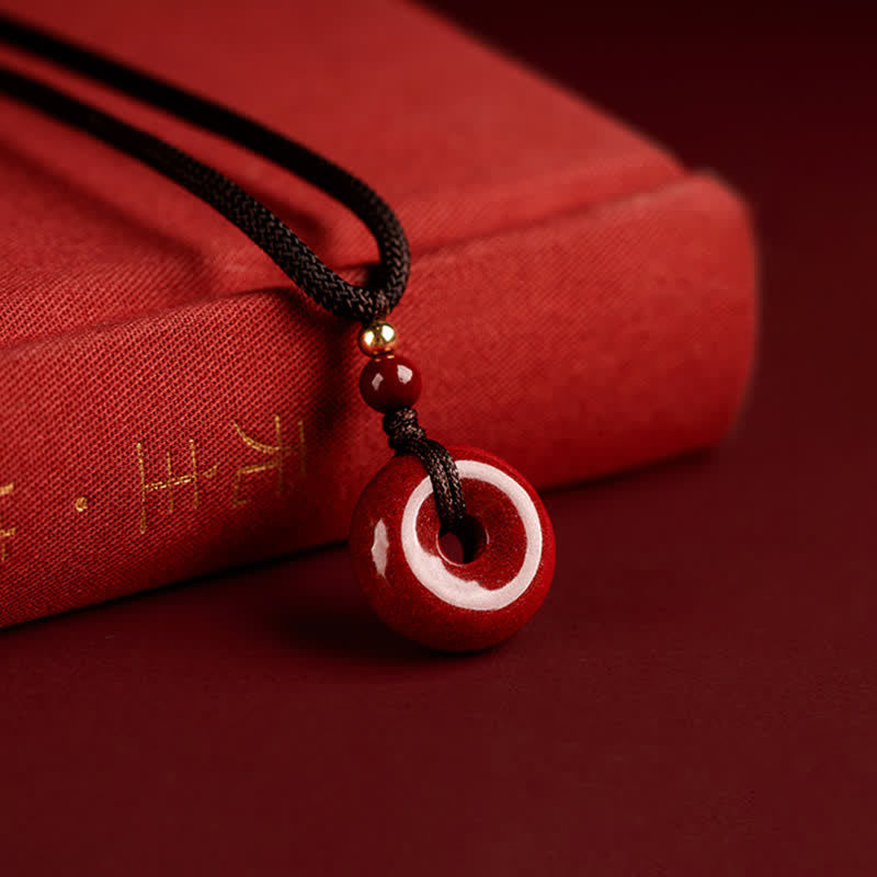 Naszyjnik z Buddha Stones Cinnabar Peace Buckle Calm Blessing
