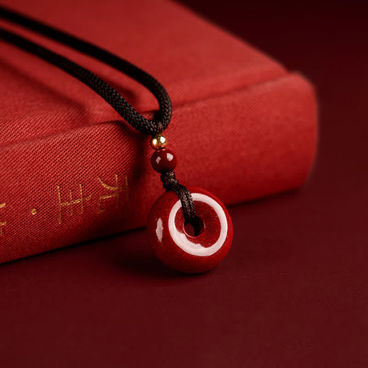Naszyjnik z Buddha Stones Cinnabar Peace Buckle Calm Blessing