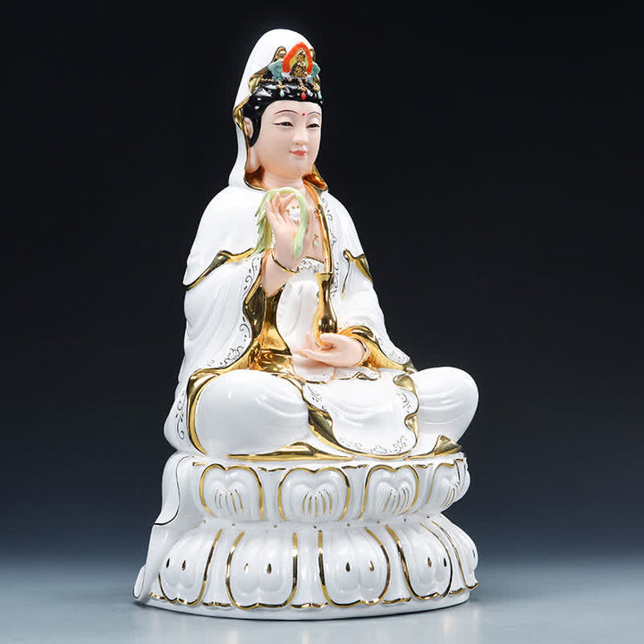 Chenrezig Bodhisattwa Awalokiteśwara Sukces Ceramiczna Statuetka Dekoracja Domu