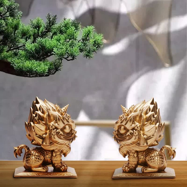 Buddha Stones Lwa Statua Siła Żywica Dekoracja Domu Biuro