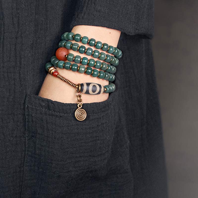 Buddha Stones 108 Mala Koraliki Bodhi Nasiona Dzi Koraliki Bransoletka Mądrości