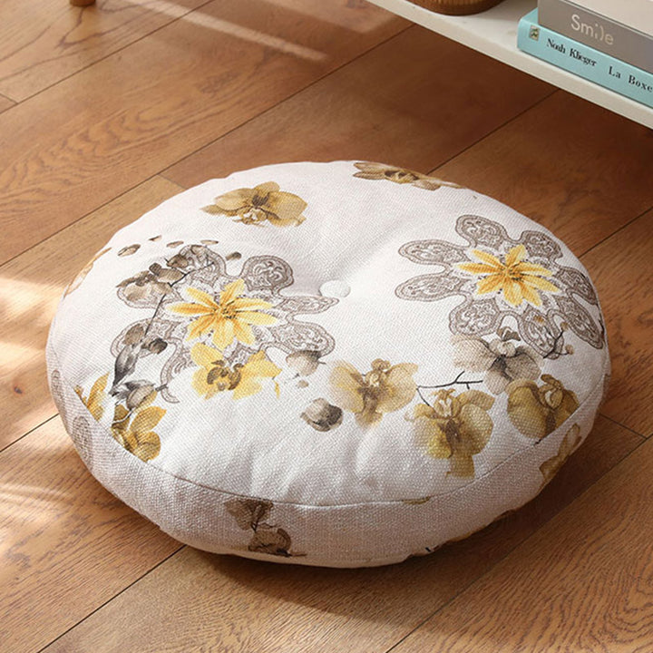 Buddha Stones Lotos Prosty Wzór Lniana Poduszka Medytacyjna Siedzenie Dekoracja Domu Salon - Odłączany - Ok. 40 cm × 10 cm (możliwe niewielkie odchylenia) - MintCream - image 19