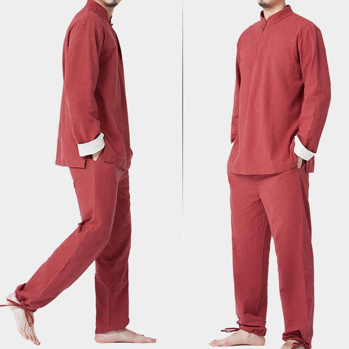 Buddha Stones Duchowa Zen Medytacja Joga Modlitwa Praktyka Bawełna Len Odzież Męska Zestaw - image 9